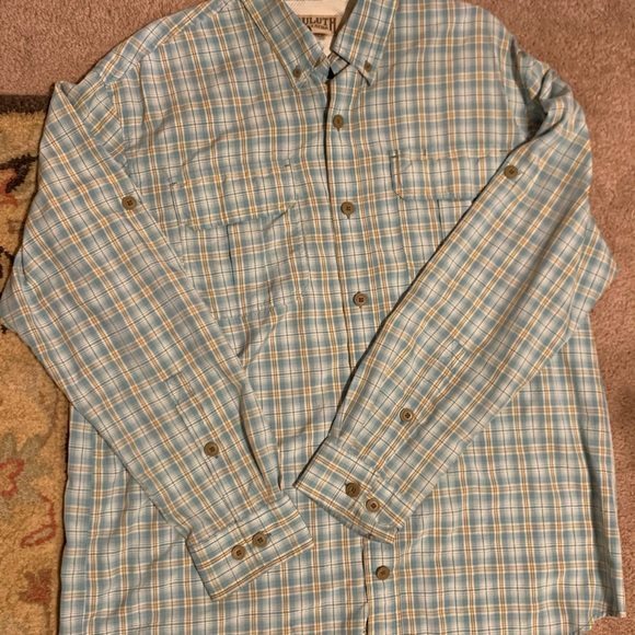 L light teal plaid duluth trading mens shirt - Picture 10 of 10